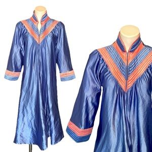 v i n t a g e :: Satin Maxi House Dress Robe Caftan Mumu